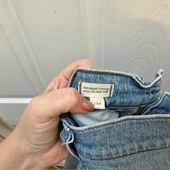 Madewell The perfect vintage wide leg crop Blue Jeans light blue 28 petite - Picture 8 of 9